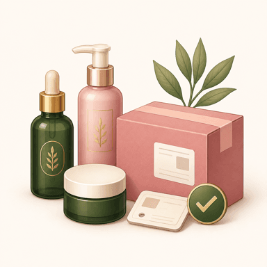 Beauty products and seller packaging